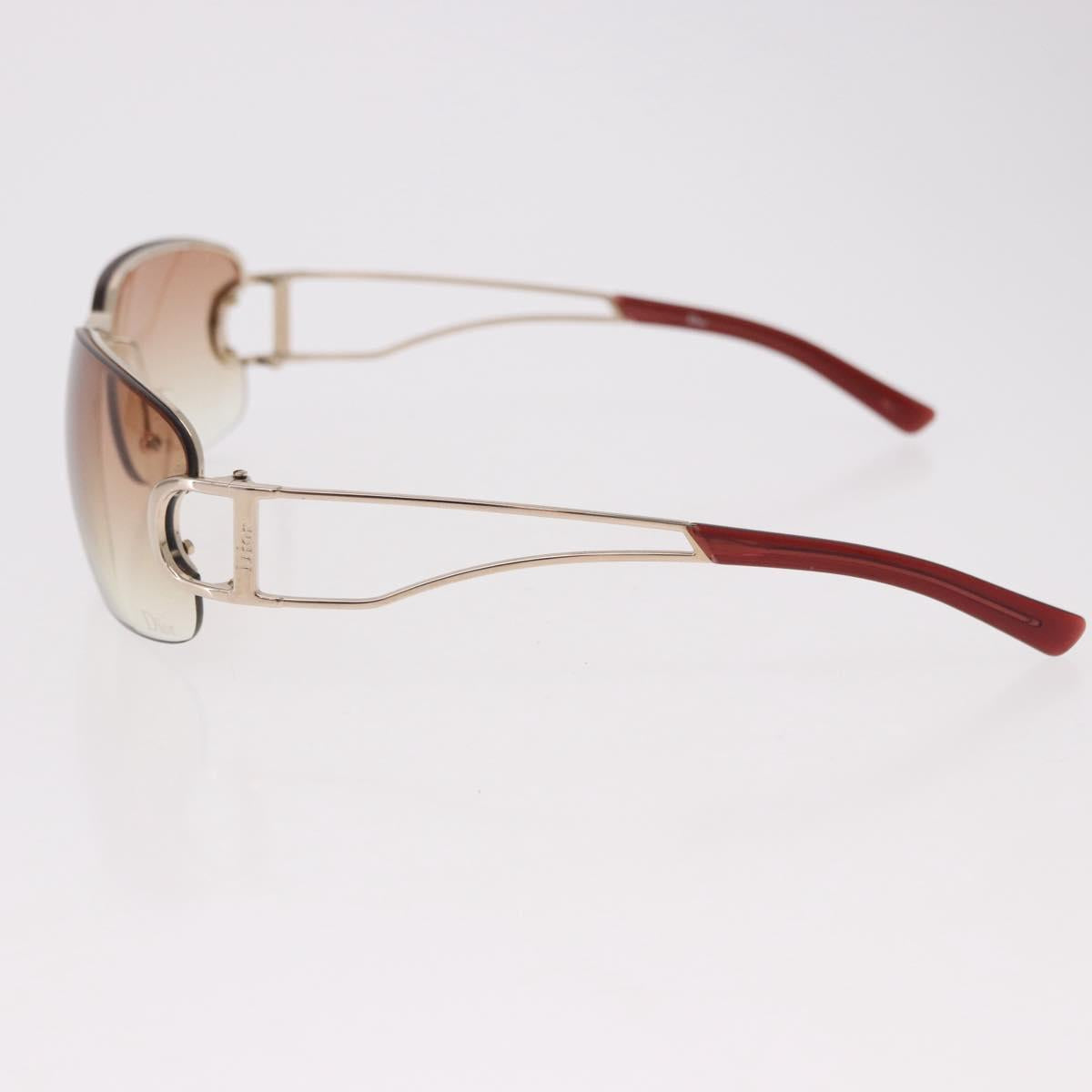 Christian Dior DIORLY Sunglasses Metal Brown Gold Auth SW2601V