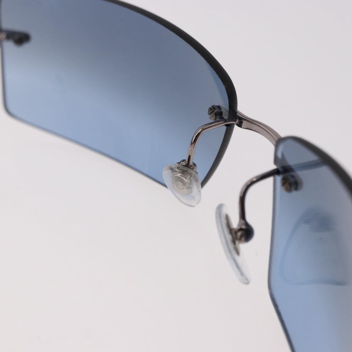 Salvatore Ferragamo Gancini Sunglasses Metal Light Blue Silver Auth SW2602V