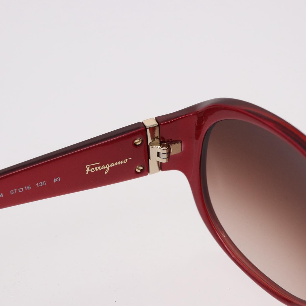 Salvatore Ferragamo Sunglasses Plastic Red Gold Auth SW2603