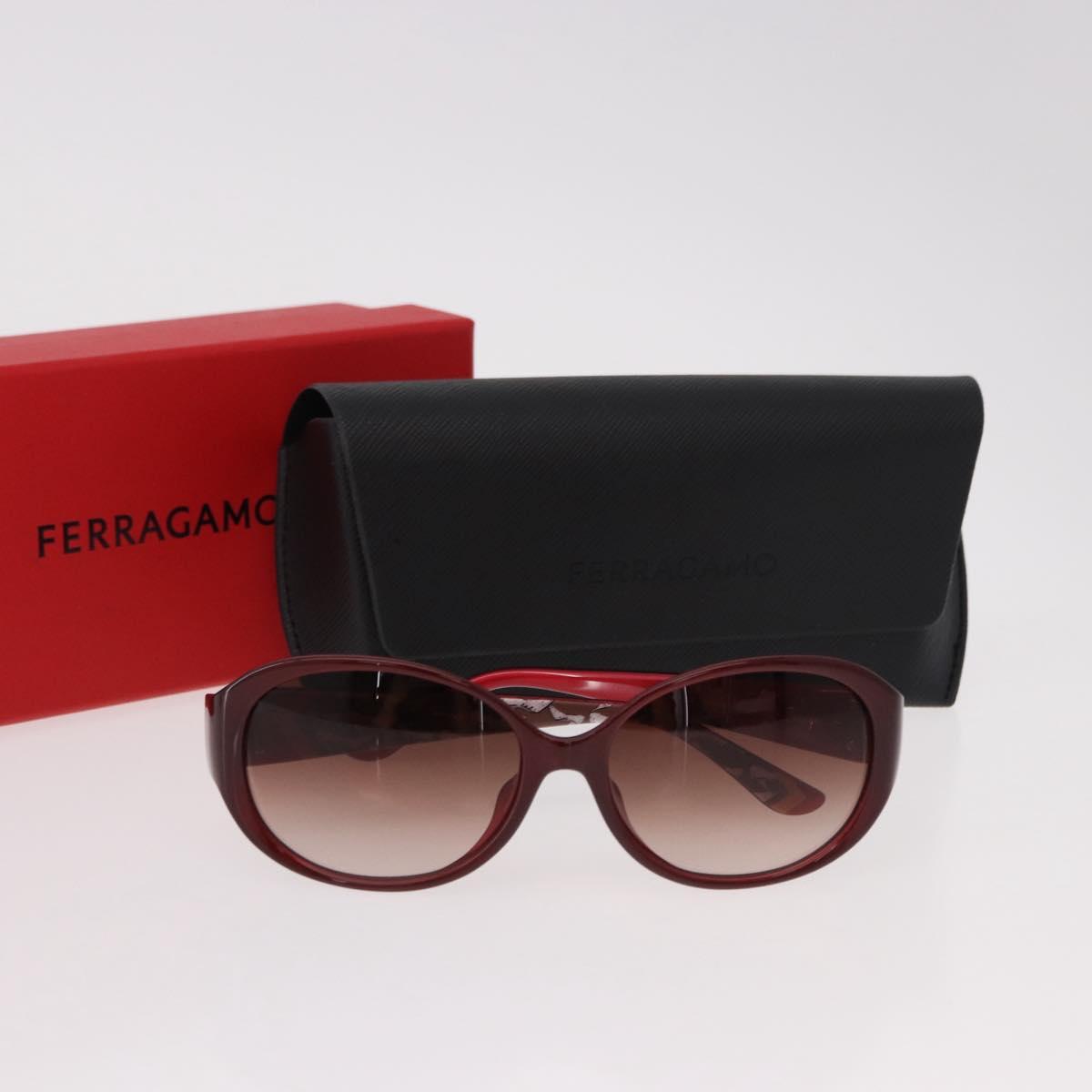 Salvatore Ferragamo Sunglasses Plastic Red Gold Auth SW2603