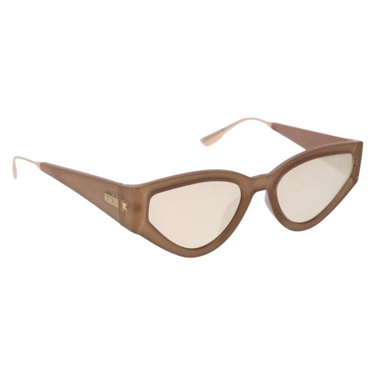 Christian Dior Cat Style Dior 1 Sunglasses Plastic Pink Gold Auth SW2605V