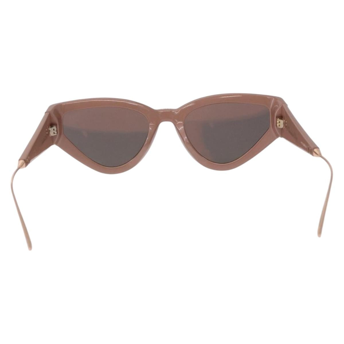 Christian Dior Cat Style Dior 1 Sunglasses Plastic Pink Gold Auth SW2605V