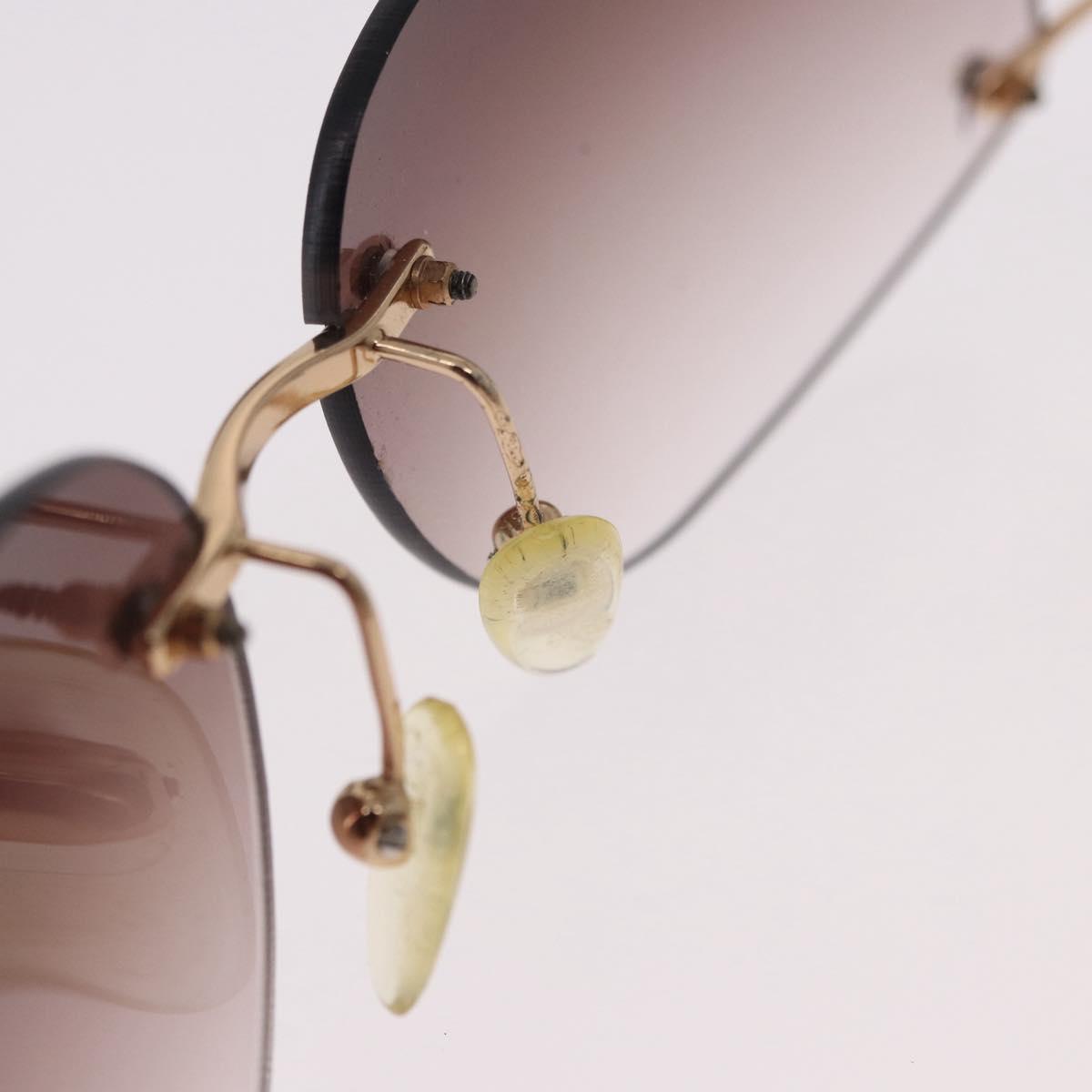 CELINE Macadam Sunglasses Metal Gold Tone Dark Brown Auth SW2606