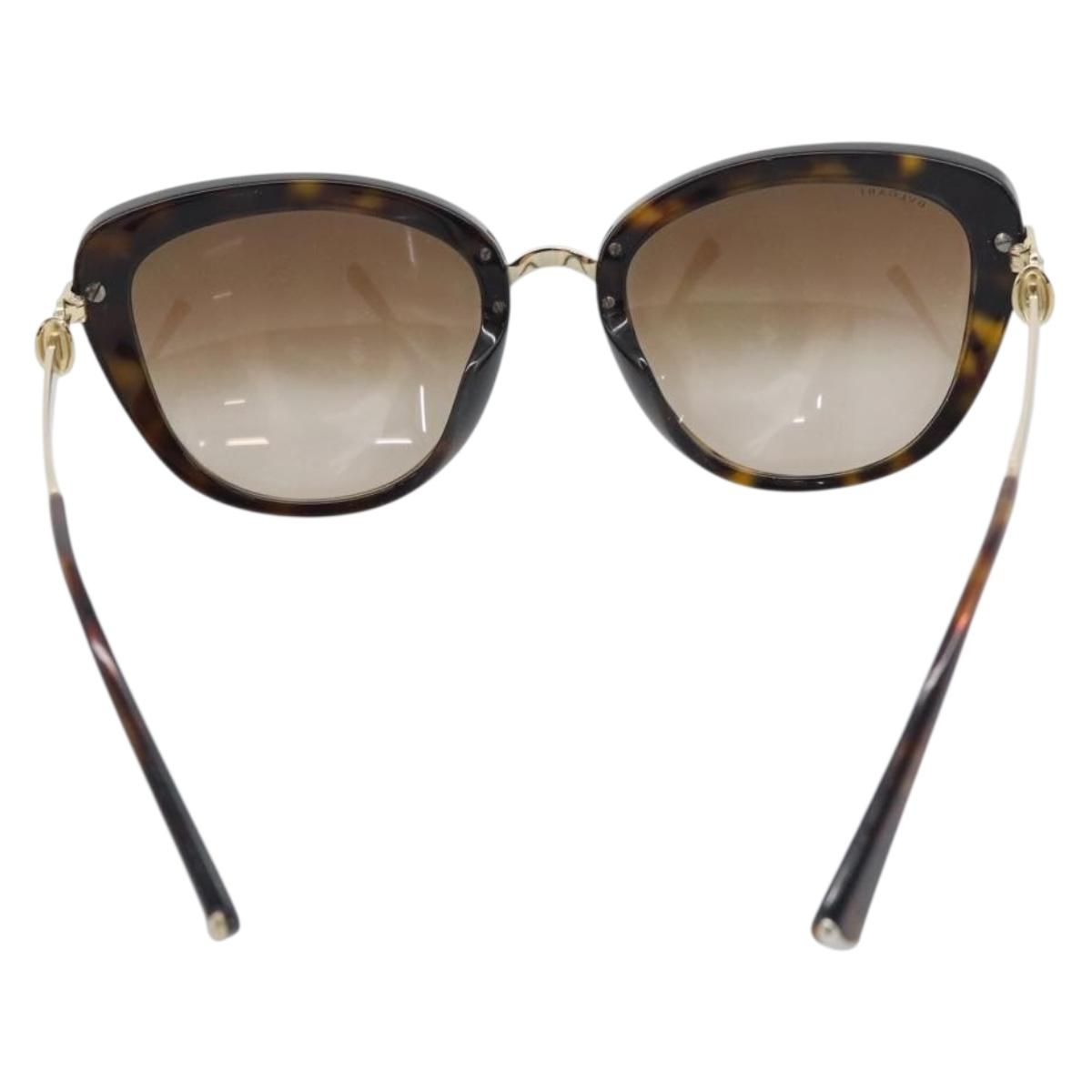 BVLGARI Sunglasses Metal Brown Gold Auth SW2607V