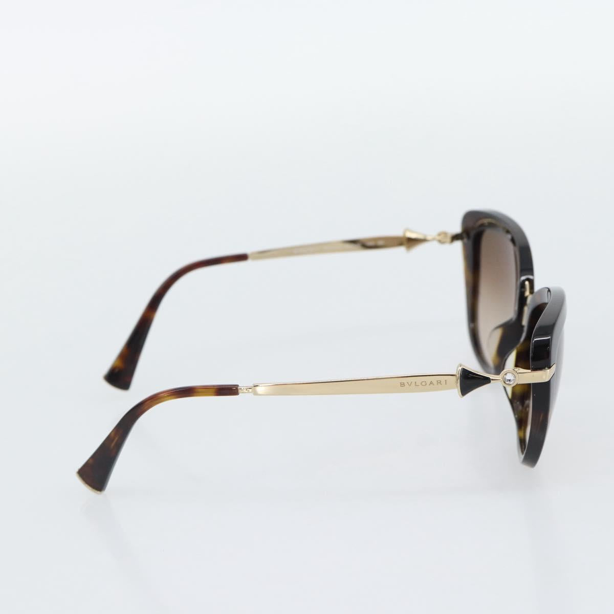 BVLGARI Sunglasses Metal Brown Gold Auth SW2607V