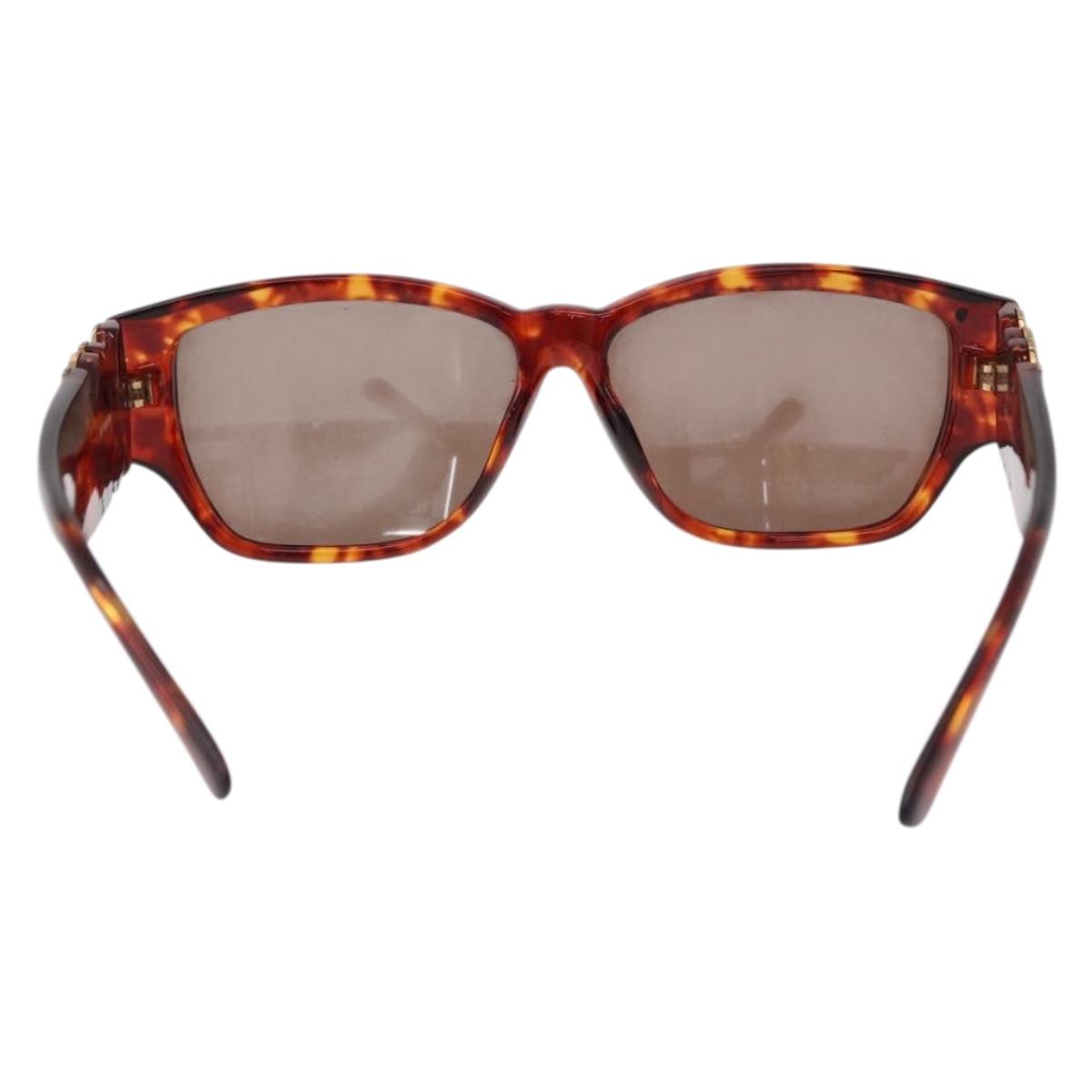 SAINT LAURENT Sunglasses Plastic Brown Gold Auth SW2608
