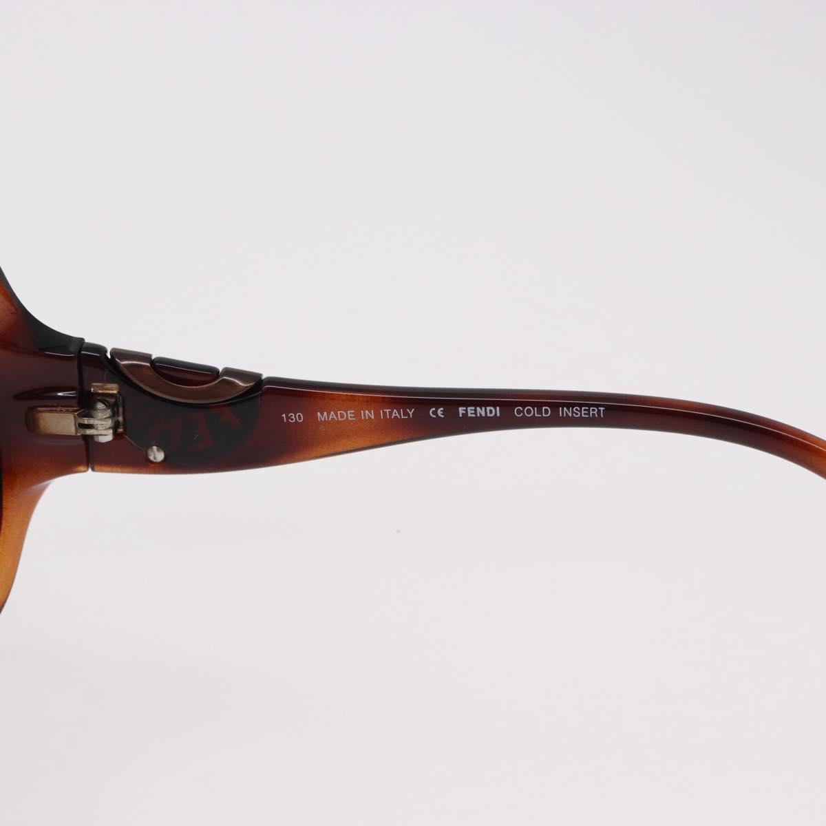 FENDI COLD INSERT Sunglasses Plastic Brown Auth SW2609