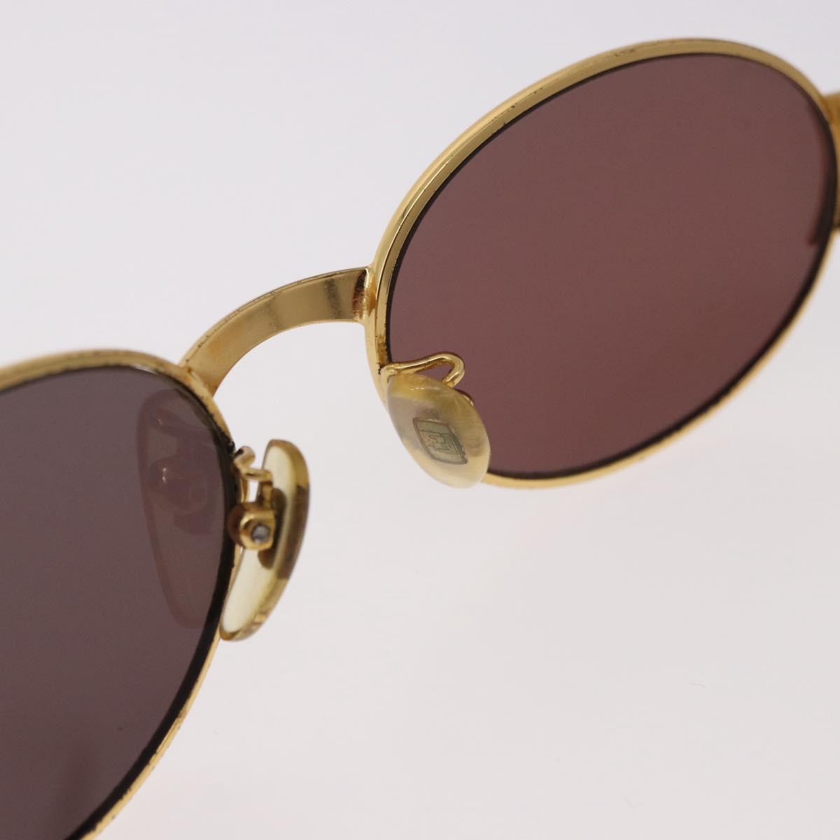 FENDI Sunglasses Metal Gold Tone Navy Auth SW2610