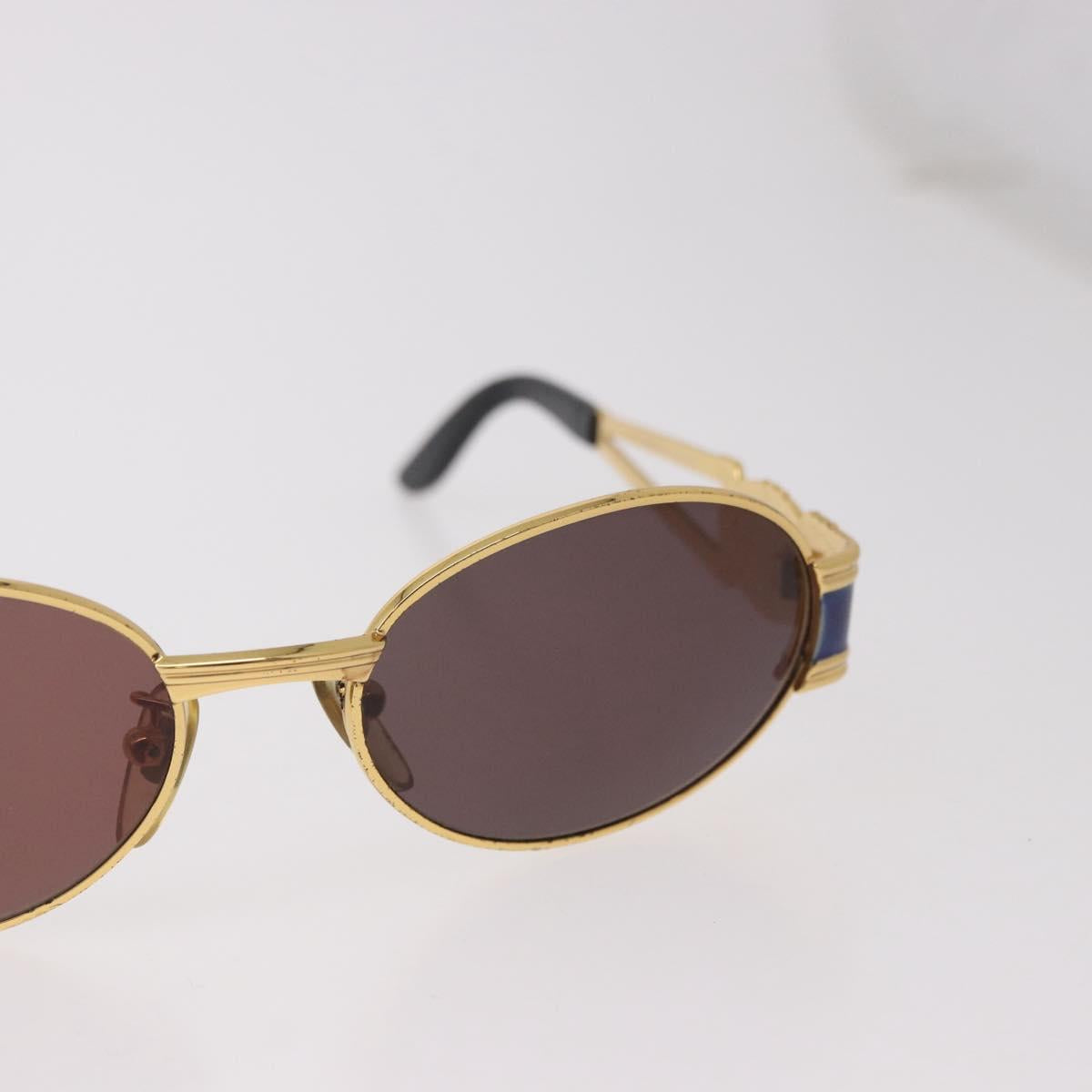 FENDI Sunglasses Metal Gold Tone Navy Auth SW2610