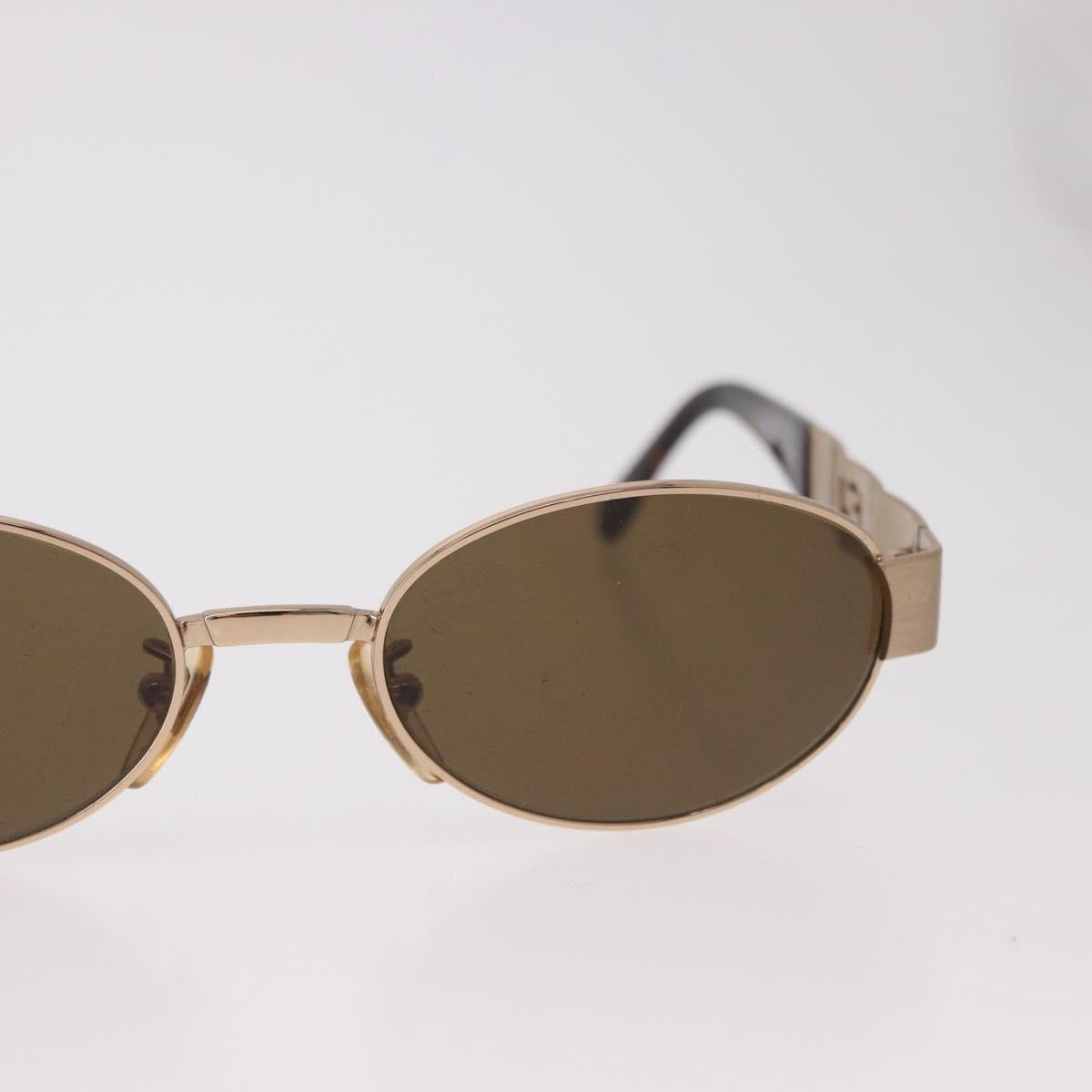 FENDI Sunglasses Metal Gold Tone Brown Auth SW2611