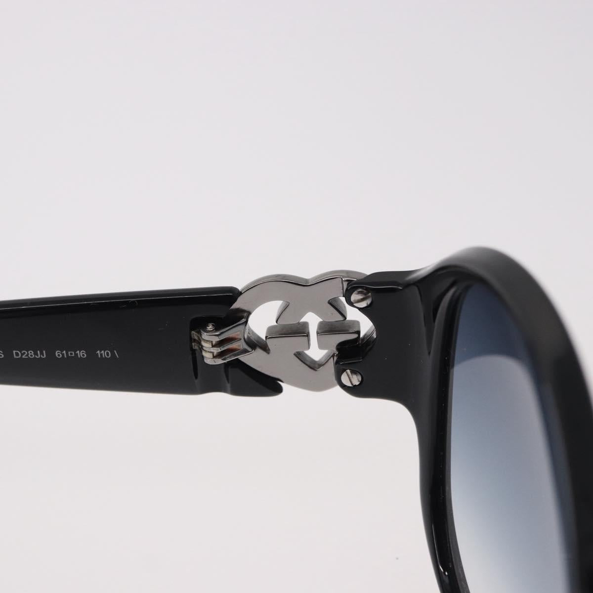 GUCCI Lovely Heart Sunglasses Plastic Black Silver Auth SW2613V
