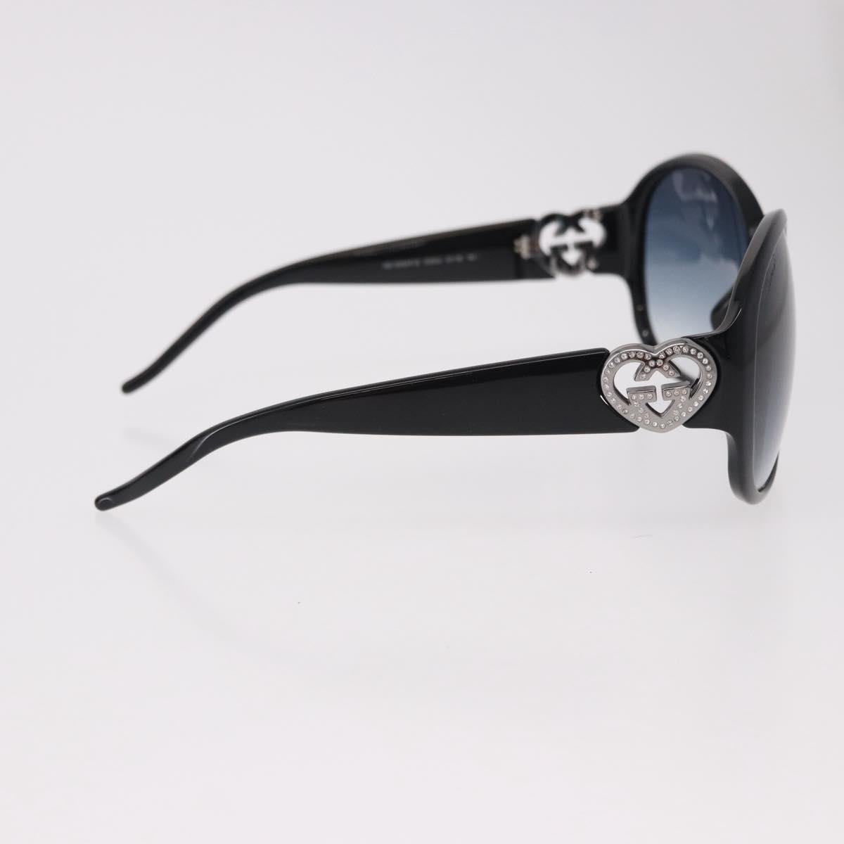 GUCCI Lovely Heart Sunglasses Plastic Black Silver Auth SW2613V