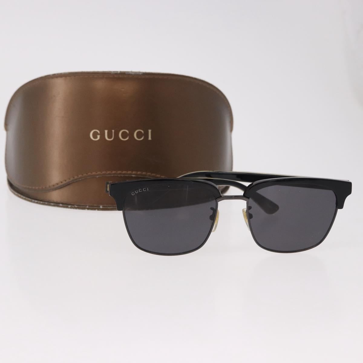 GUCCI Sunglasses Plastic Black Gold GG0382S Auth SW2614V