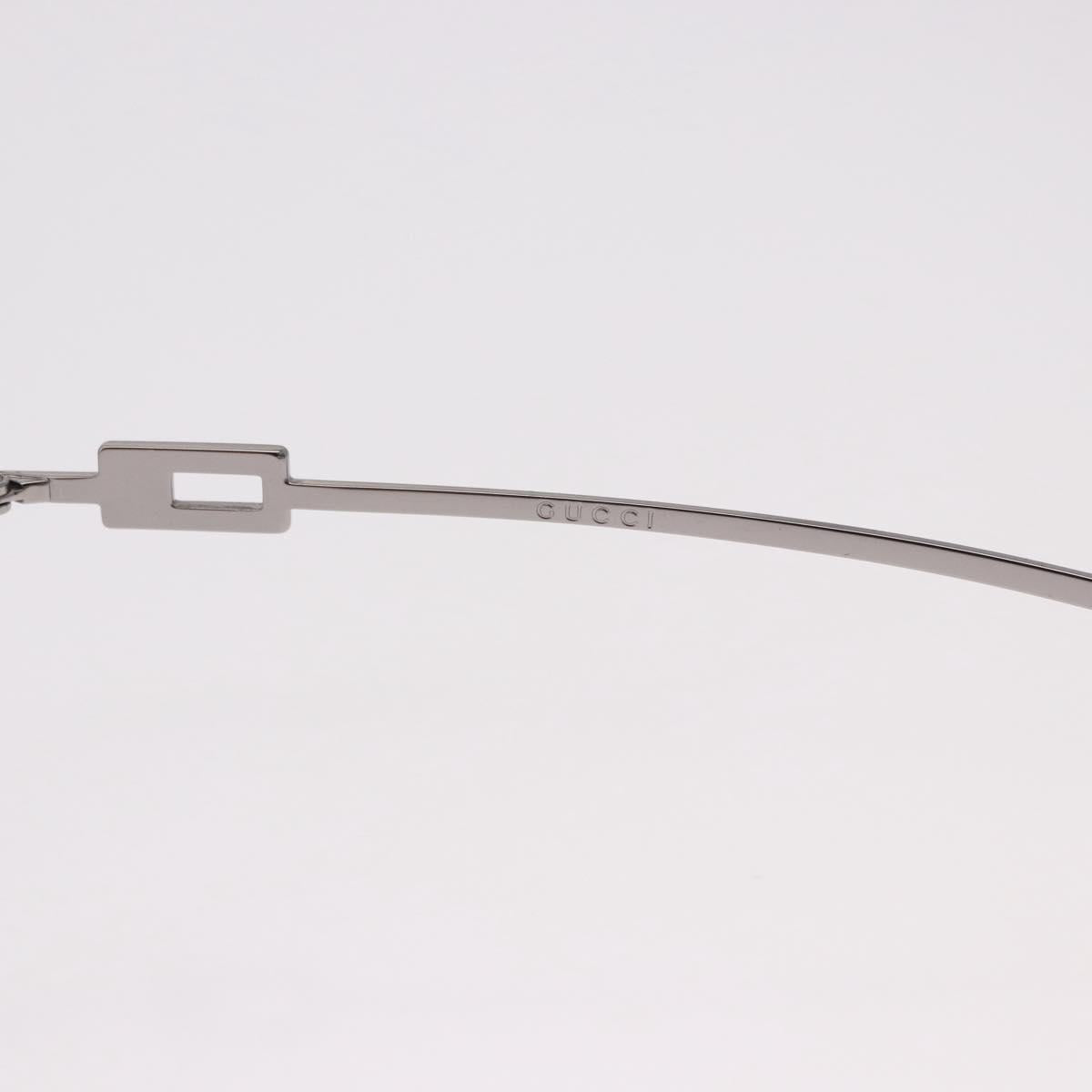 GUCCI Rimless Sunglasses Metal Silver Light Blue Auth SW2615V