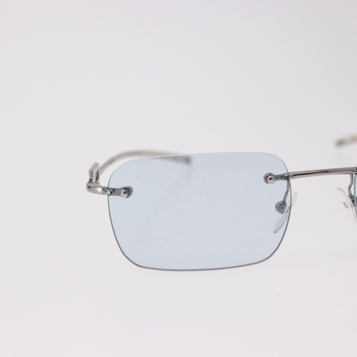 GUCCI Rimless Sunglasses Metal Silver Light Blue Auth SW2615V