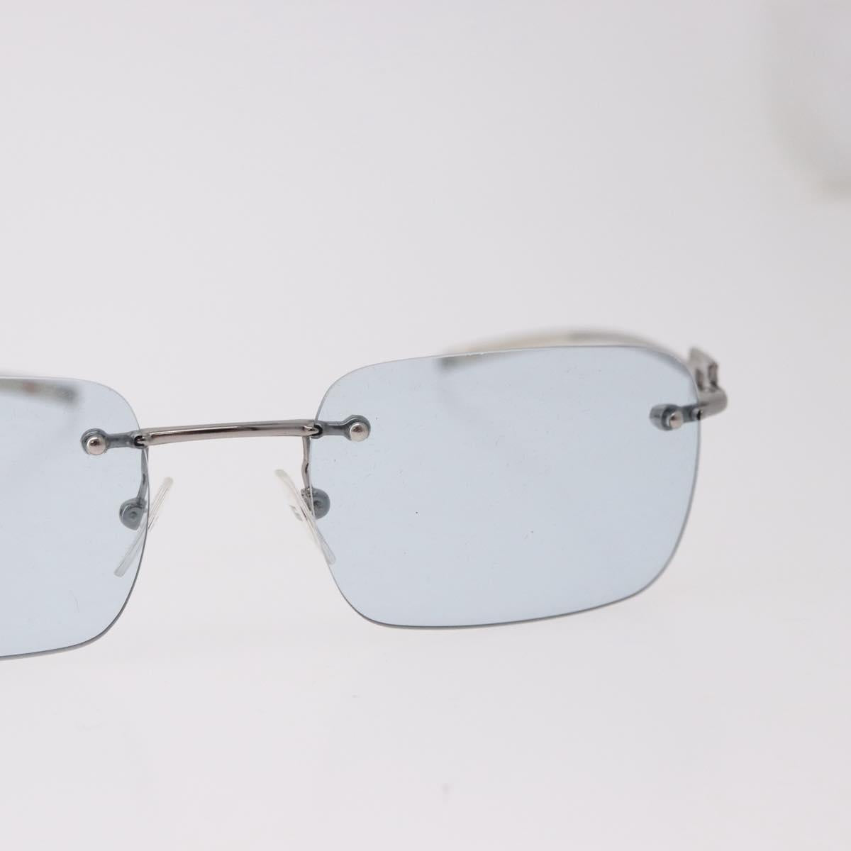 GUCCI Rimless Sunglasses Metal Silver Light Blue Auth SW2615V
