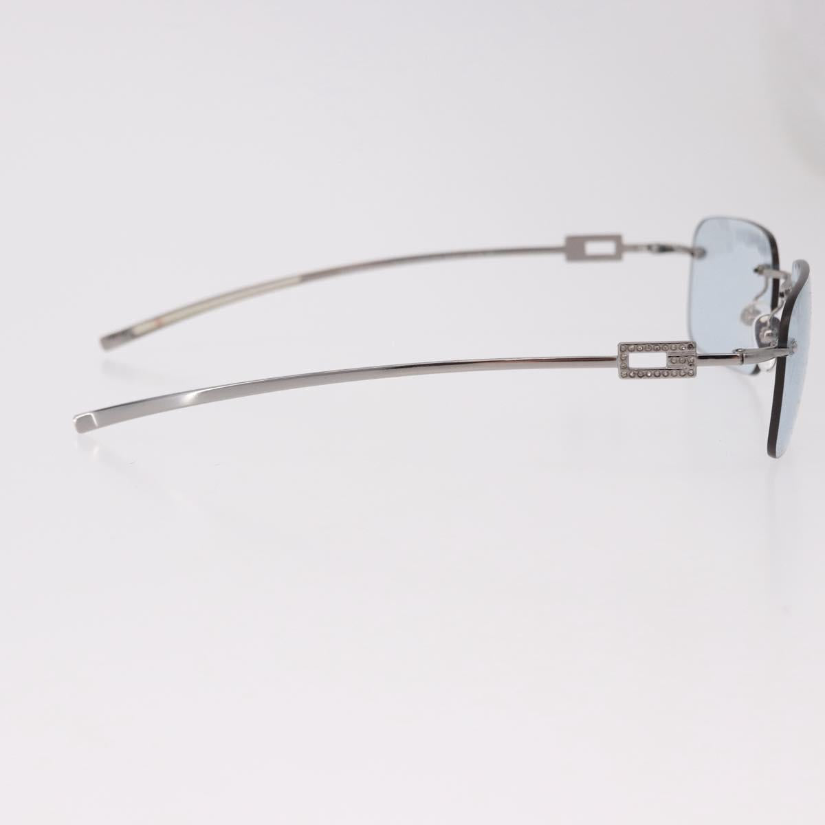 GUCCI Rimless Sunglasses Metal Silver Light Blue Auth SW2615V
