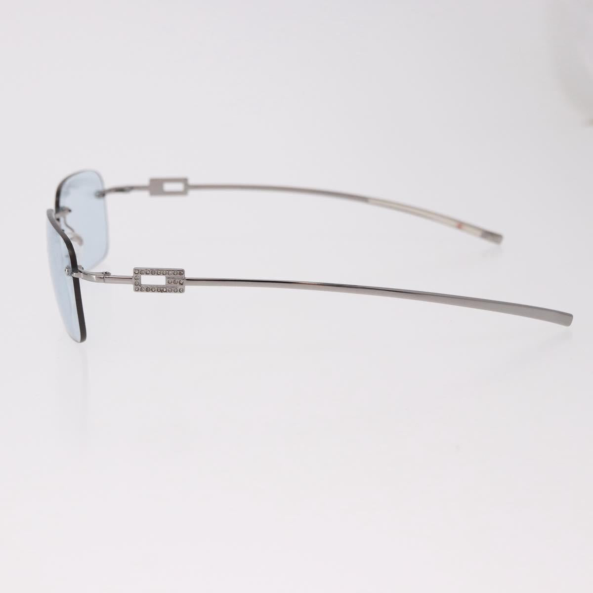 GUCCI Rimless Sunglasses Metal Silver Light Blue Auth SW2615V