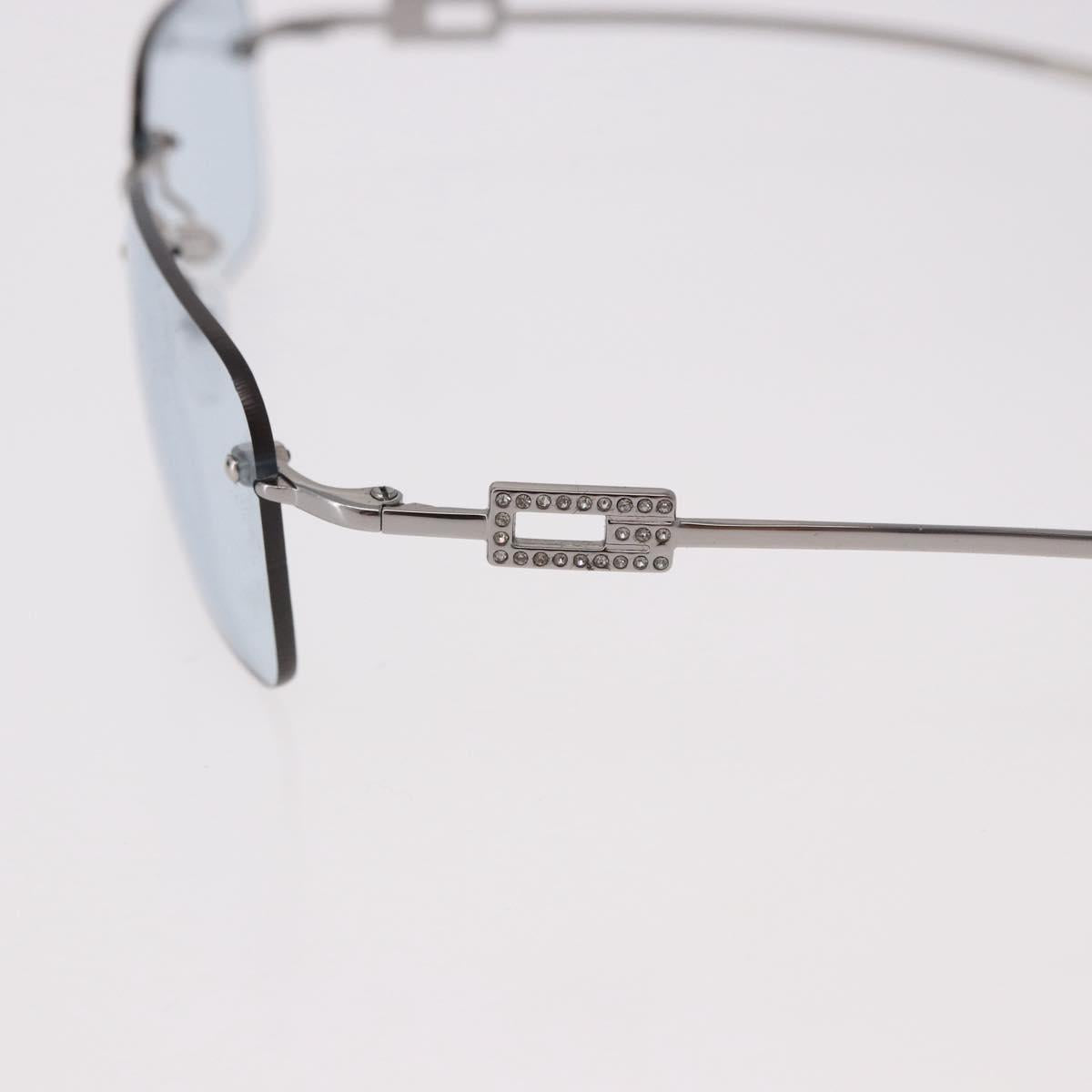GUCCI Rimless Sunglasses Metal Silver Light Blue Auth SW2615V