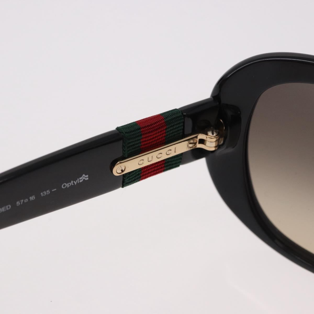 GUCCI Interlocking G Sunglasses Plastic Black Gold Auth SW2618V