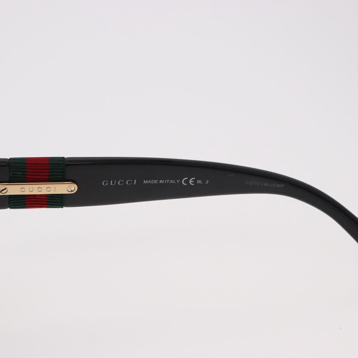 GUCCI Interlocking G Sunglasses Plastic Black Gold Auth SW2618V
