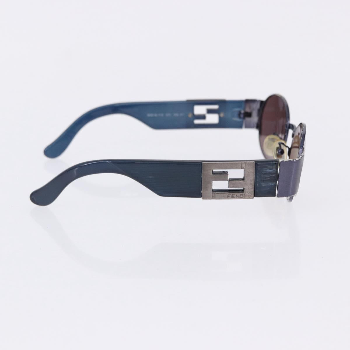 FENDI Sunglasses Plastic Metal 5 Set Black Silver Auth SW2620