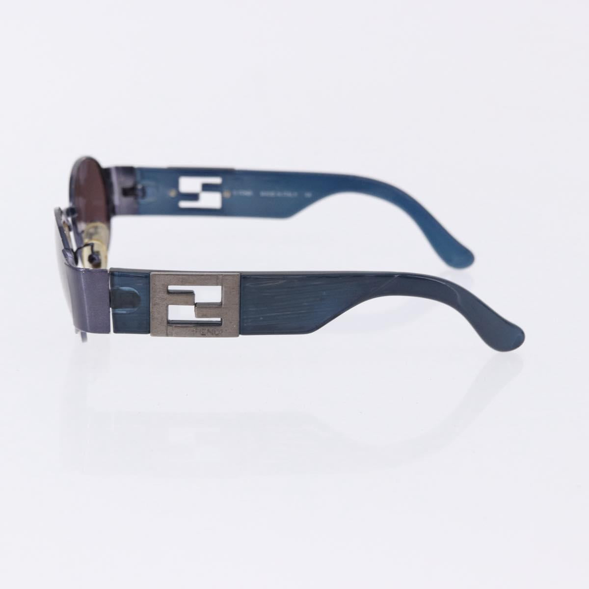 FENDI Sunglasses Plastic Metal 5 Set Black Silver Auth SW2620