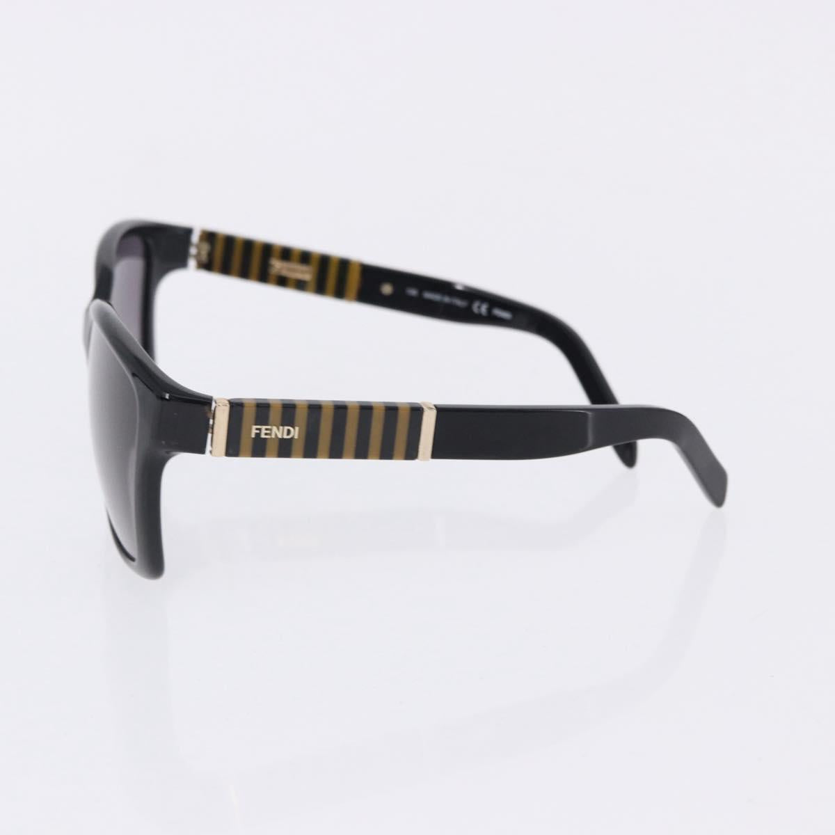 FENDI Sunglasses Plastic Metal 5 Set Black Silver Auth SW2620