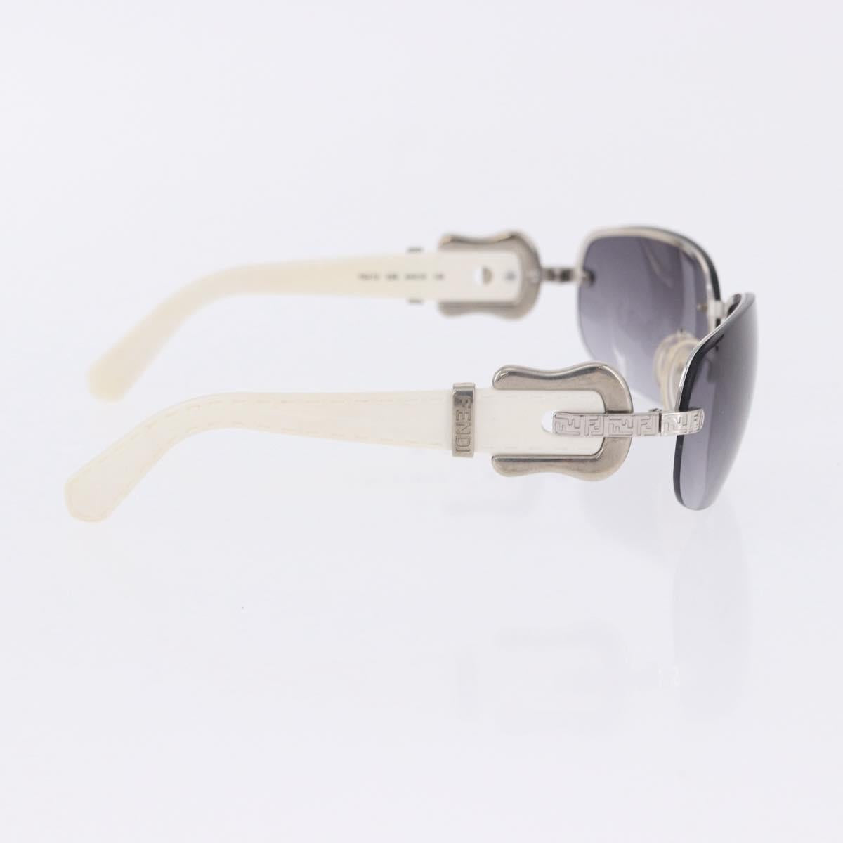 FENDI Sunglasses Plastic Metal 5 Set Black Silver Auth SW2620