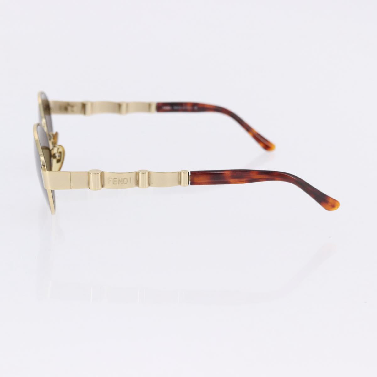 FENDI Sunglasses Plastic Metal 5 Set Black Silver Auth SW2620