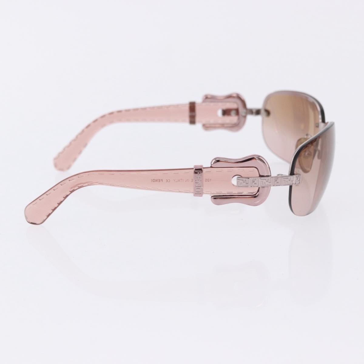 FENDI Sunglasses Plastic Metal 5 Set Black Silver Auth SW2620