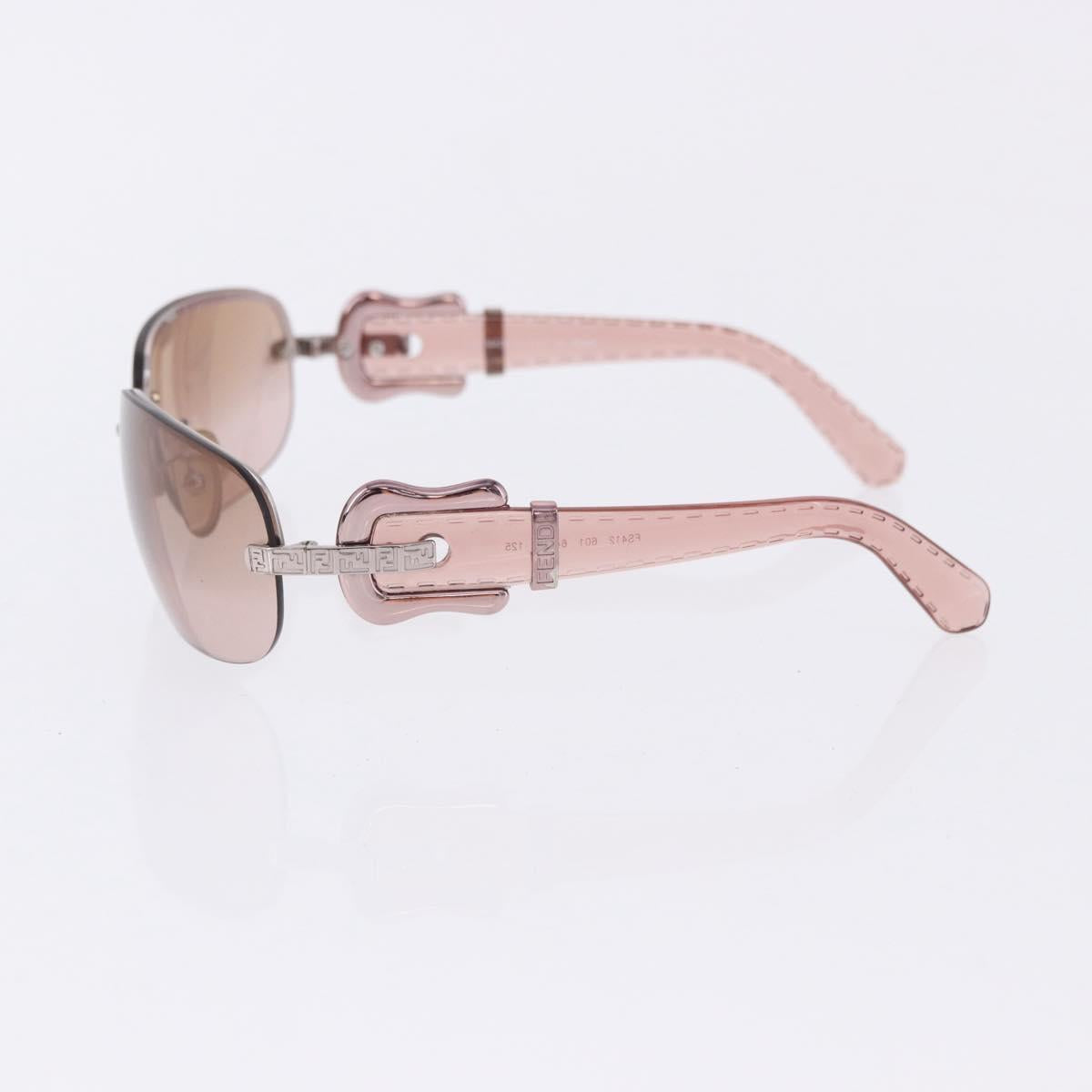 FENDI Sunglasses Plastic Metal 5 Set Black Silver Auth SW2620
