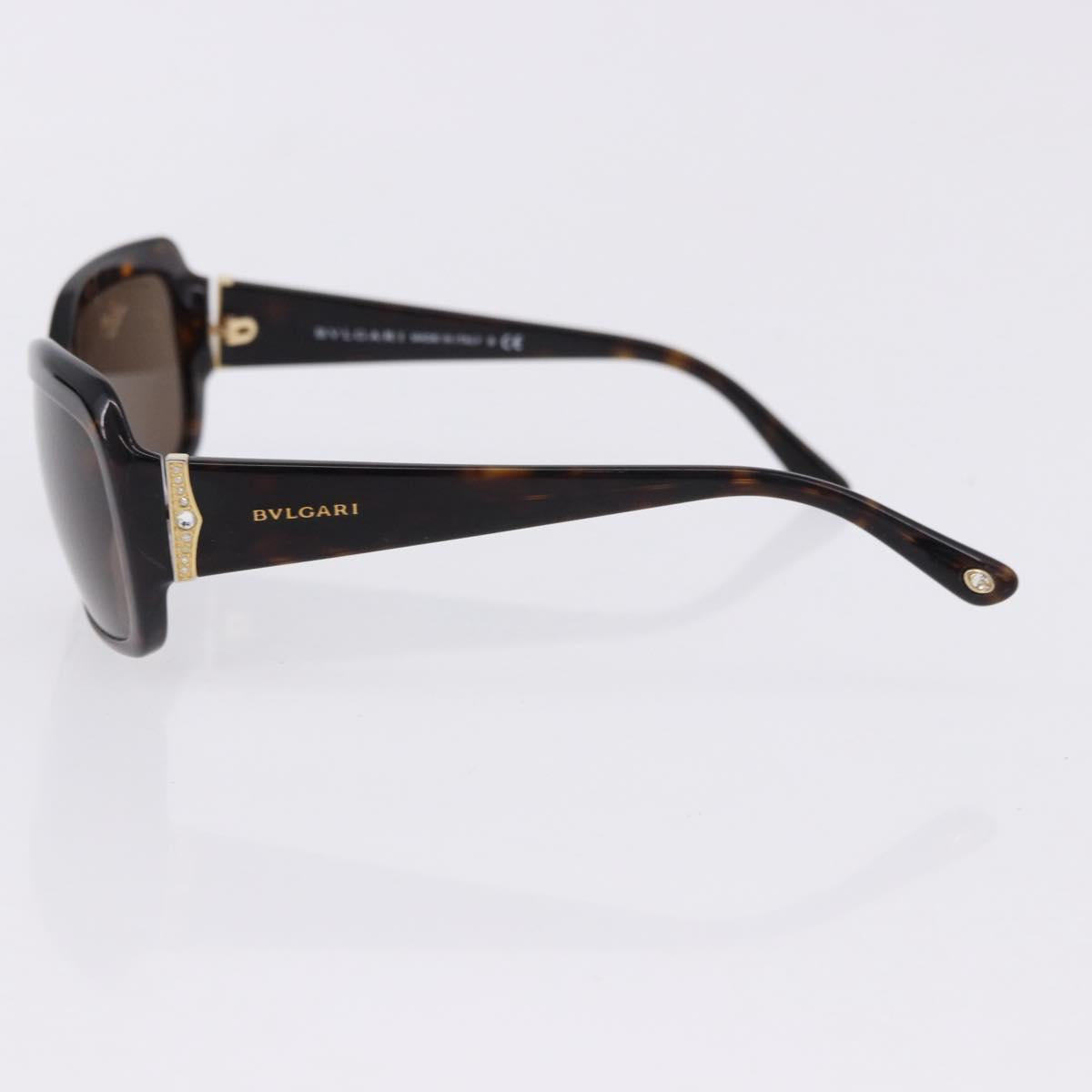 BVLGARI Sunglasses Plastic 3 Set Brown Gold Silver Auth SW2623