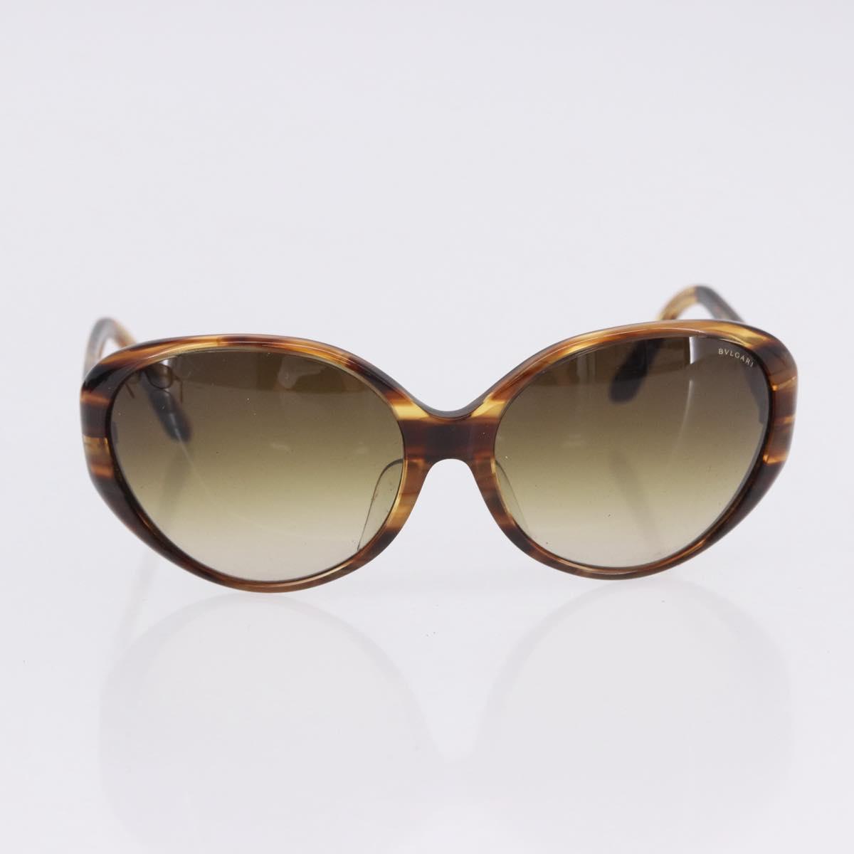 BVLGARI Sunglasses Plastic 3 Set Brown Gold Silver Auth SW2623