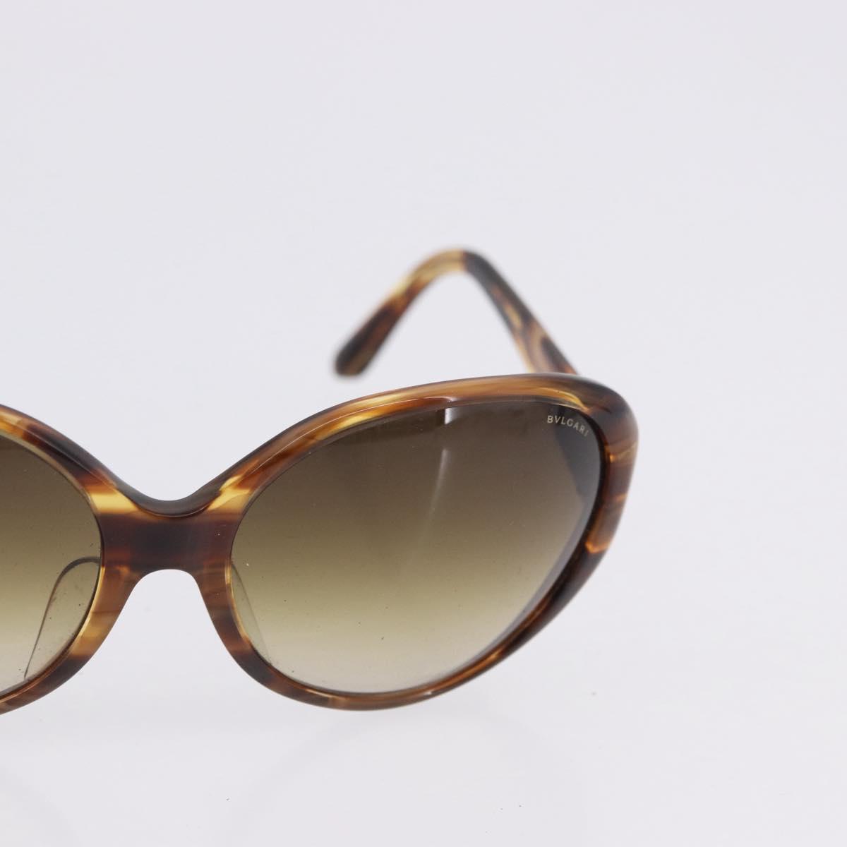 BVLGARI Sunglasses Plastic 3 Set Brown Gold Silver Auth SW2623