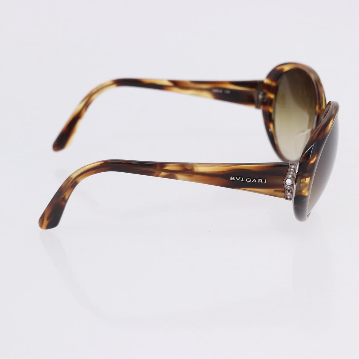 BVLGARI Sunglasses Plastic 3 Set Brown Gold Silver Auth SW2623