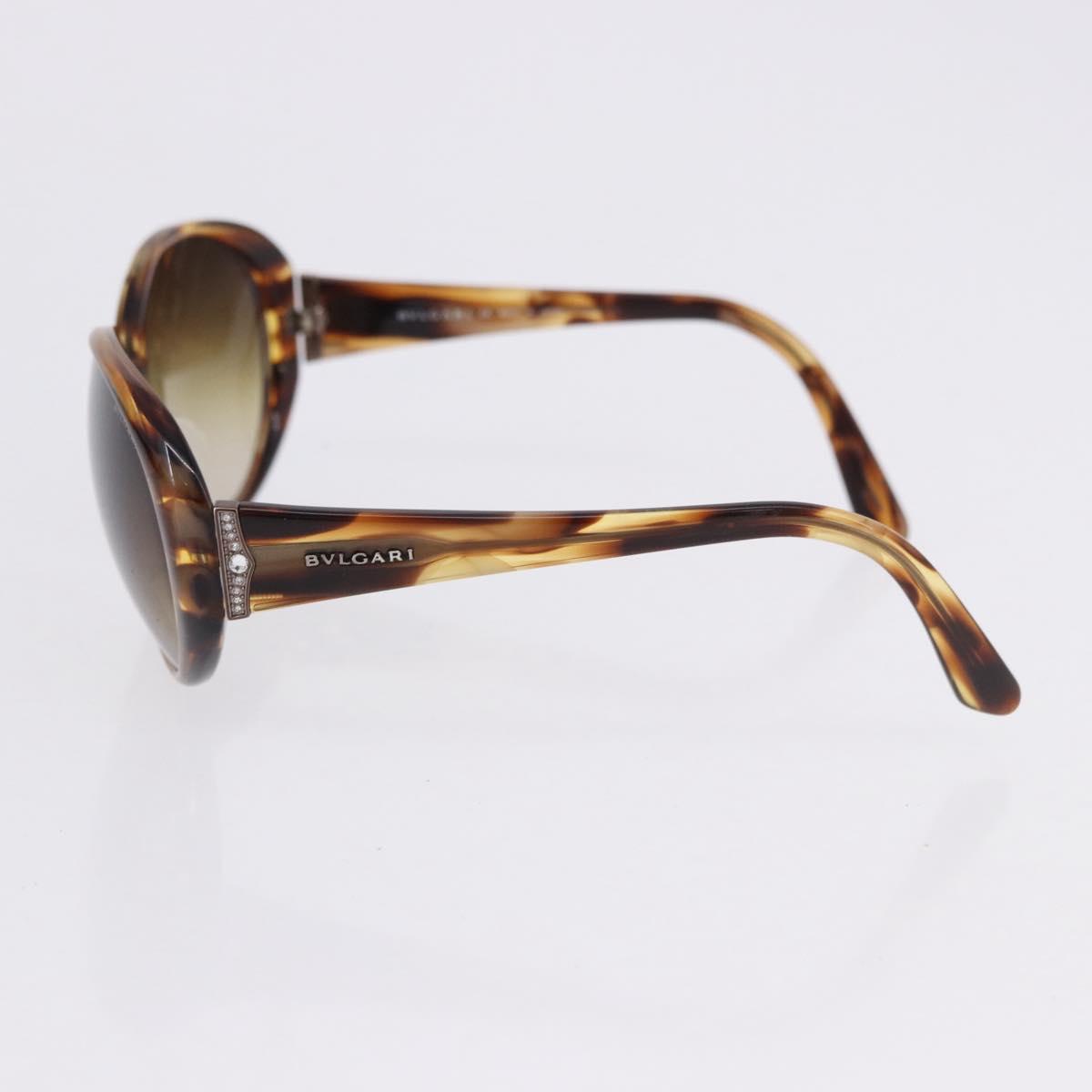 BVLGARI Sunglasses Plastic 3 Set Brown Gold Silver Auth SW2623