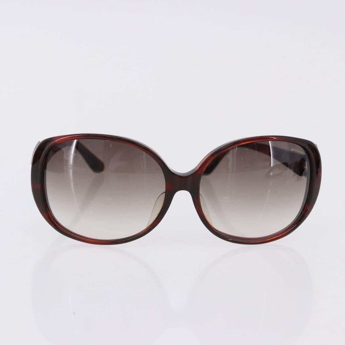 BVLGARI Sunglasses Plastic 3 Set Brown Gold Silver Auth SW2623