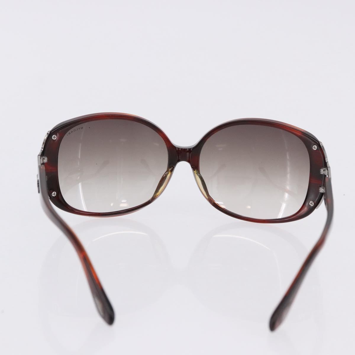 BVLGARI Sunglasses Plastic 3 Set Brown Gold Silver Auth SW2623