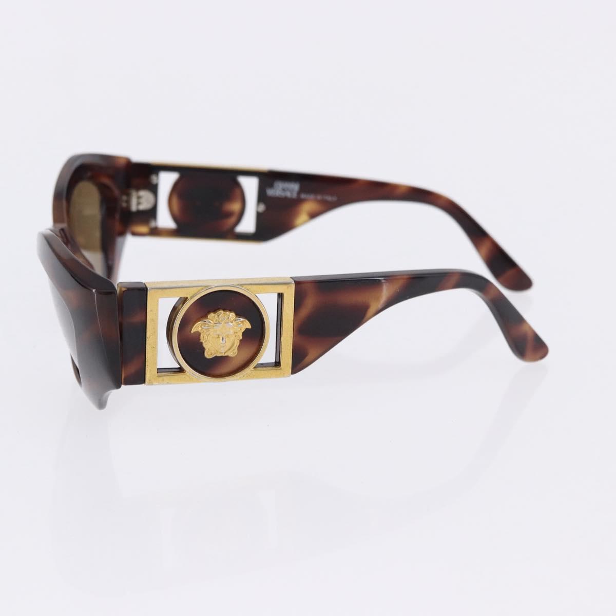 VERSACE Sunglasses Plastic Metal 4 Set Black Gold Auth SW2624