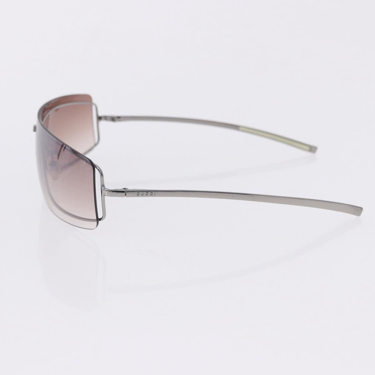 GUCCI Sunglasses Metal 3 Set Silver Brown Auth SW2627