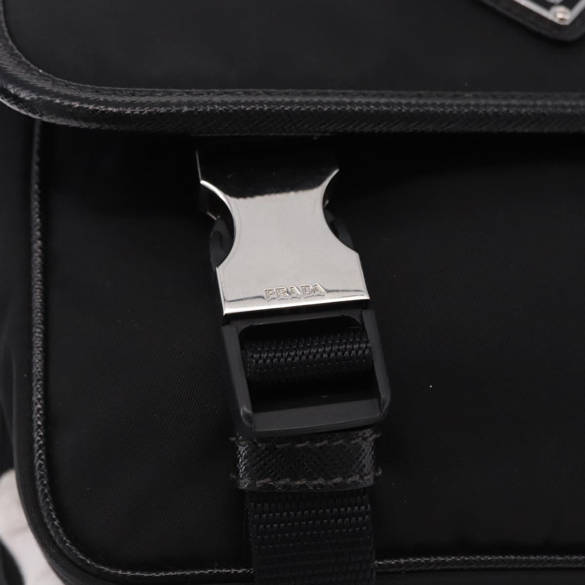 PRADA Shoulder Bag Nylon Black Silver Auth SW2637SAM
