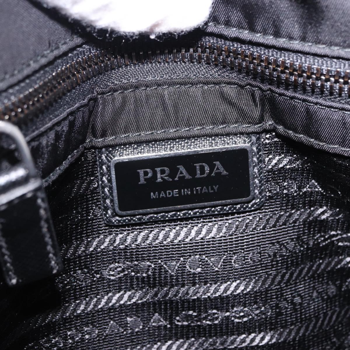 PRADA Shoulder Bag Nylon Black Silver Auth SW2637SAM