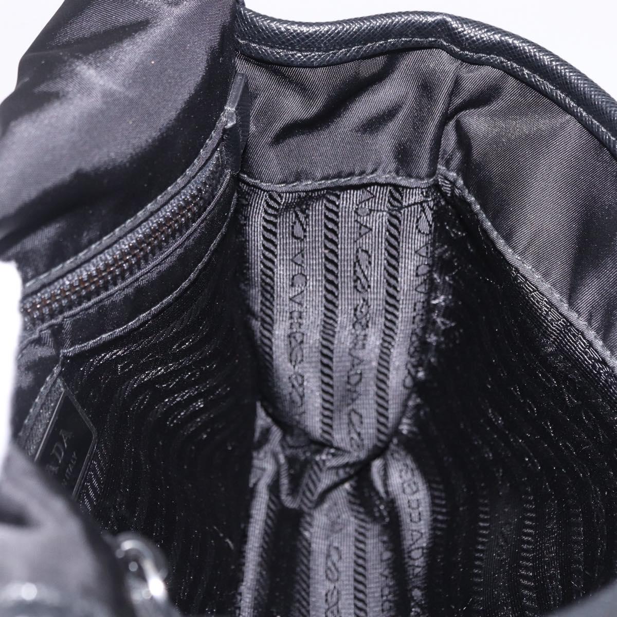 PRADA Shoulder Bag Nylon Black Silver Auth SW2637SAM