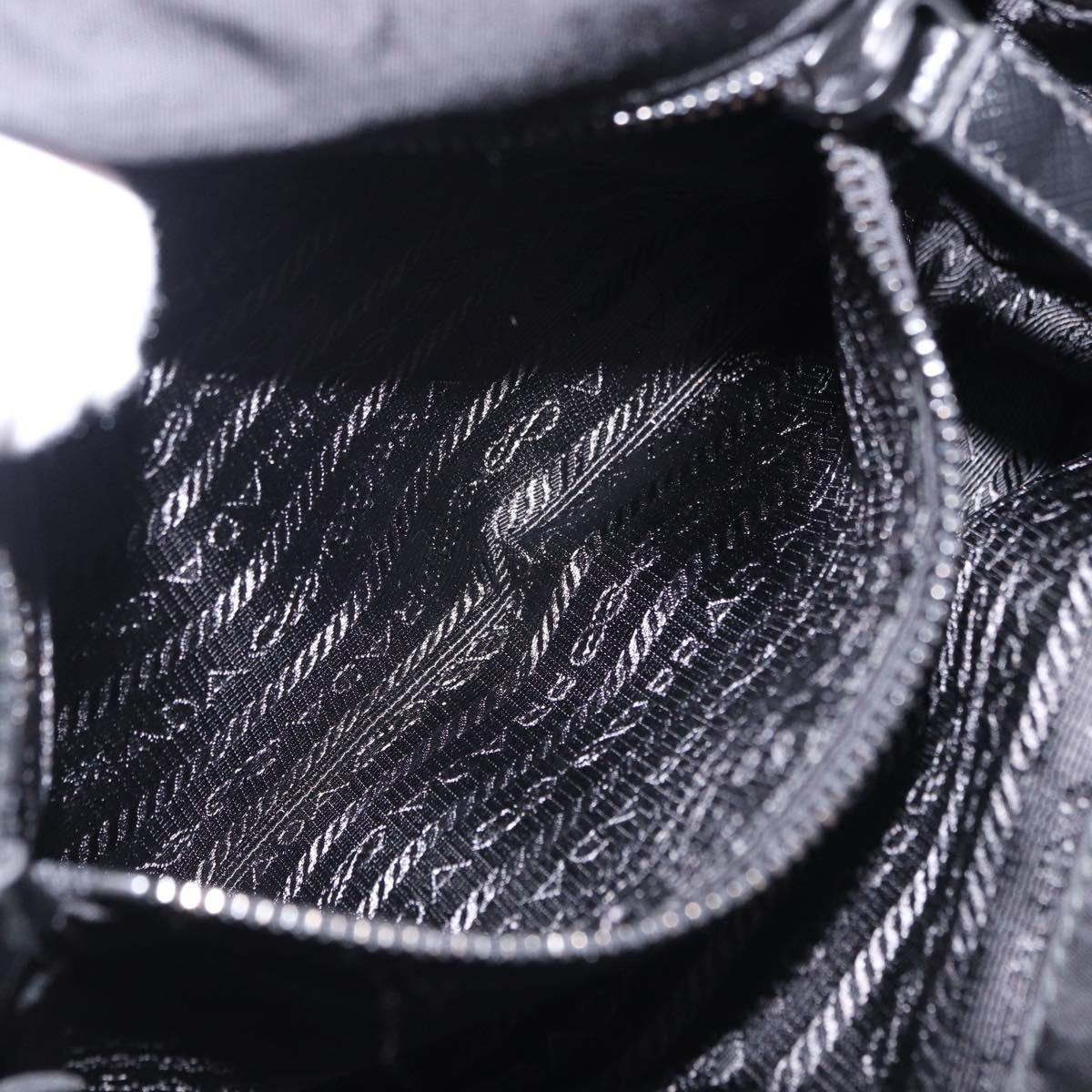 PRADA Shoulder Bag Nylon Black Silver Auth SW2637SAM