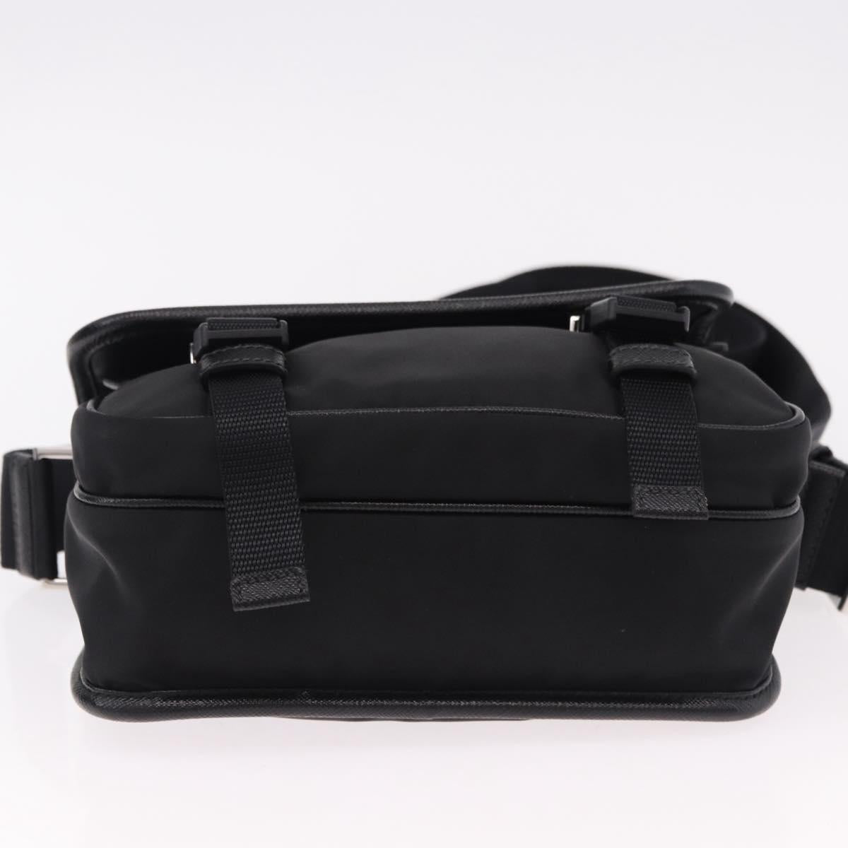PRADA Shoulder Bag Nylon Black Silver Auth SW2637SAM