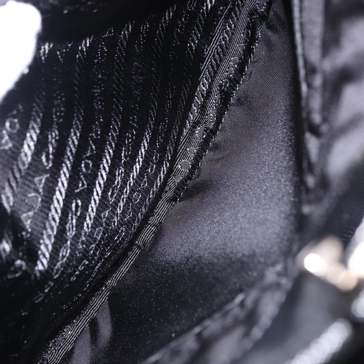 PRADA Shoulder Bag Nylon Black Silver Auth SW2639M