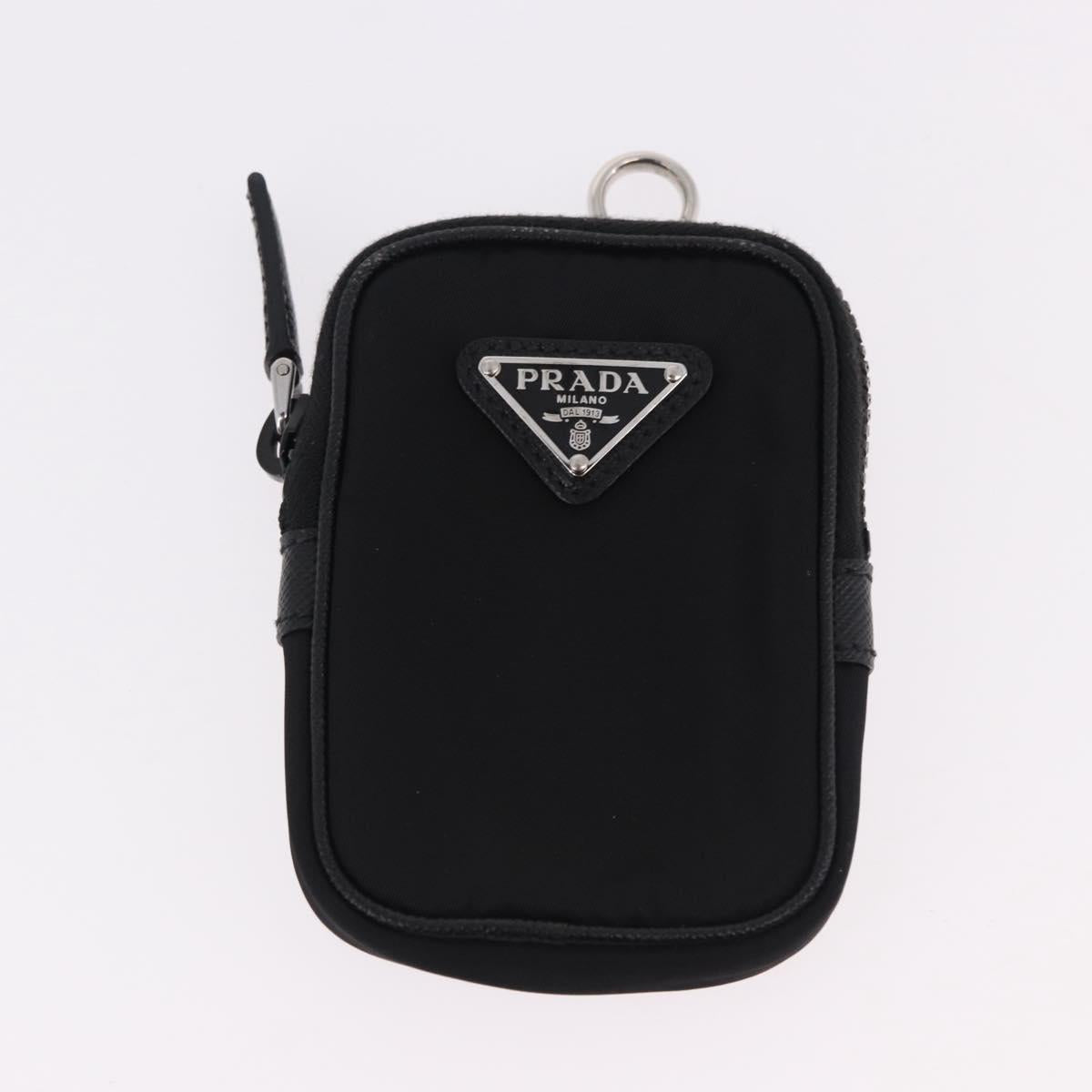 PRADA Shoulder Bag Nylon Black Silver Auth SW2639M