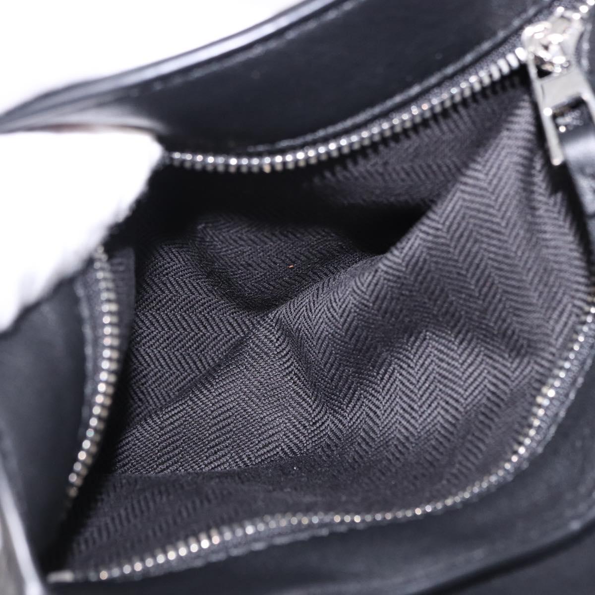 LOEWE Anton Sling Shoulder Bag Leather Black Silver Auth SW2640SM