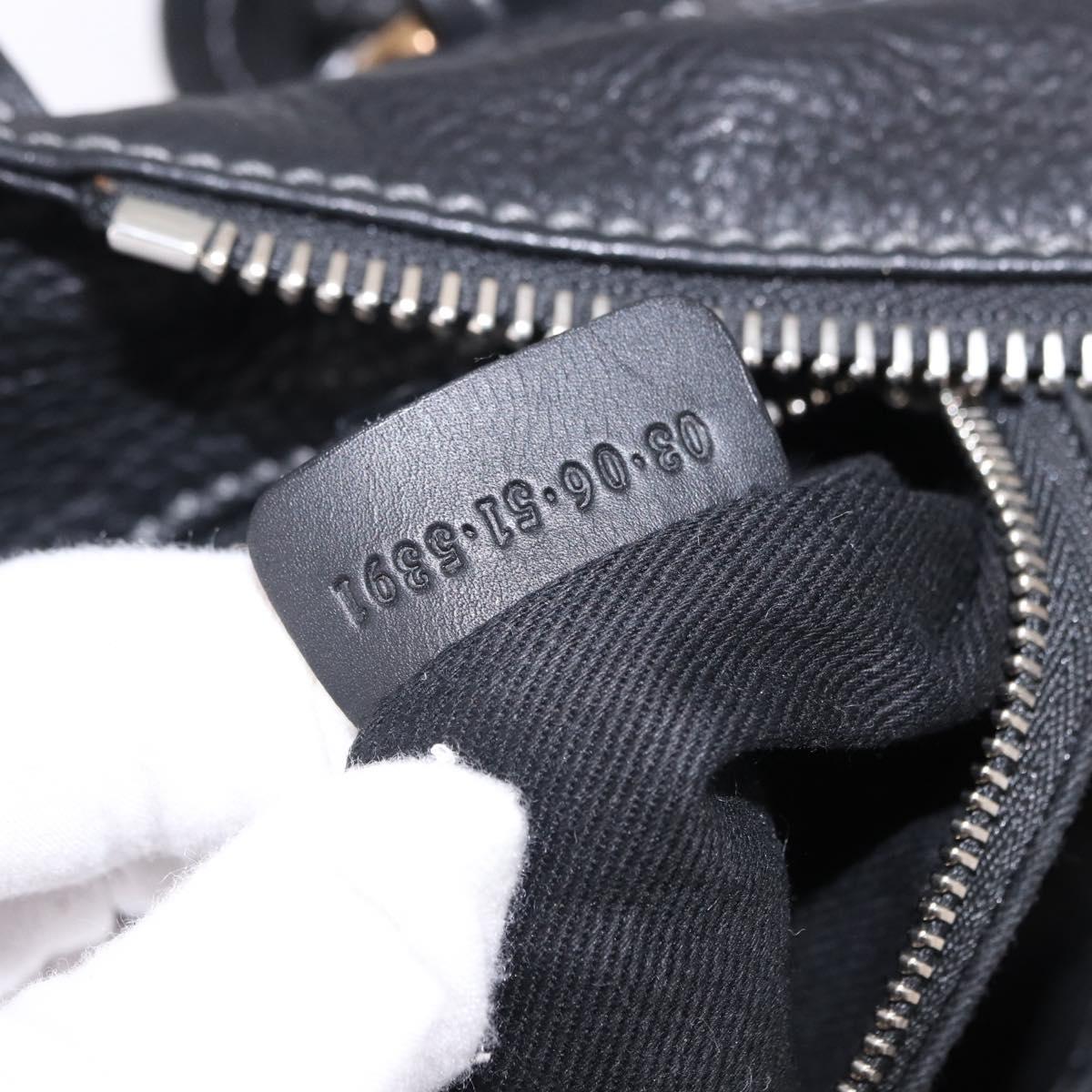 Chloe Paddington Hand Bag Leather Black Gold Auth SW2641M